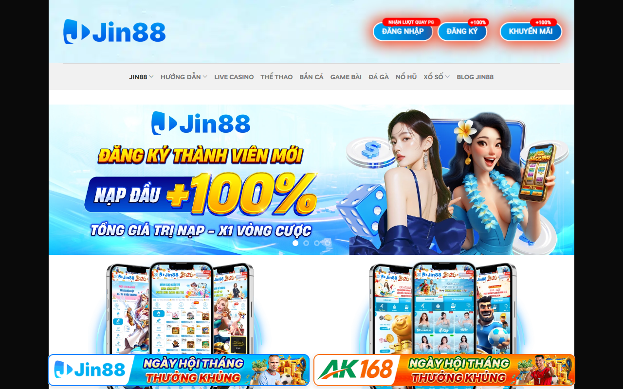 Jin88 homepage screenshot